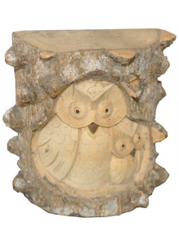 wholesale bali Wood Carving Owl 1 Baby, Home Decoration
