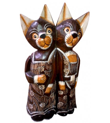Twin Cat Statue
