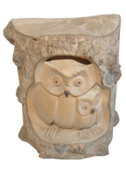wholesale bali Wood Carving Owl with baby, Home Decoration