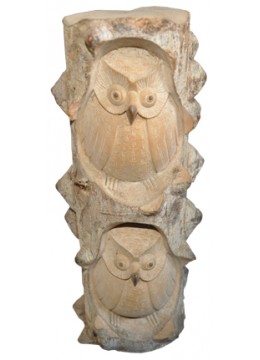wholesale bali Wood Carving Owl double, Home Decoration