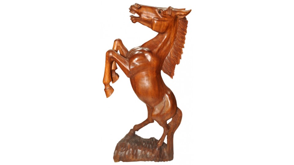 Wood Carving Horse Statue