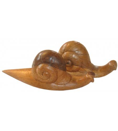 Wood Carving Snail Statue