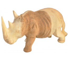 Image of Wood Carving Rhino Statue Home Decoration Source: CV.Budivis in Bali, Indonesia