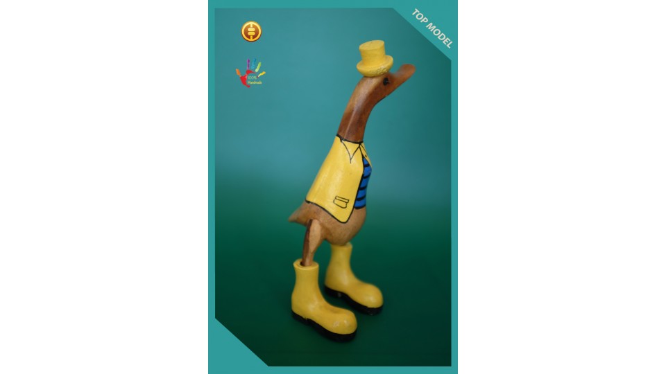 Semi Painted Bali Wood Duck, Wooden Duck, Bamboo Duck, Bamboo Root Duck, Production