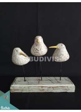 wholesale bali Figurine Realistic Miniature Wooden Birds Carving Hand Painted Garden Decor, Home Decoration