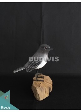 wholesale bali Figurine Realistic Miniature Wooden Birds Carving Hand Painted Garden Decor, Home Decoration