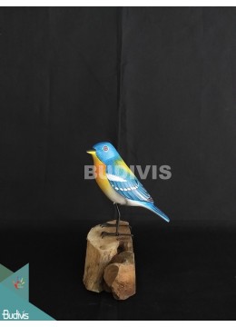 wholesale bali Figurine Realistic Miniature Wooden Birds Carving Hand Painted Garden Decor, Home Decoration