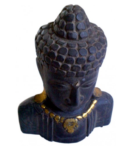 Antique Wood Buddha Head