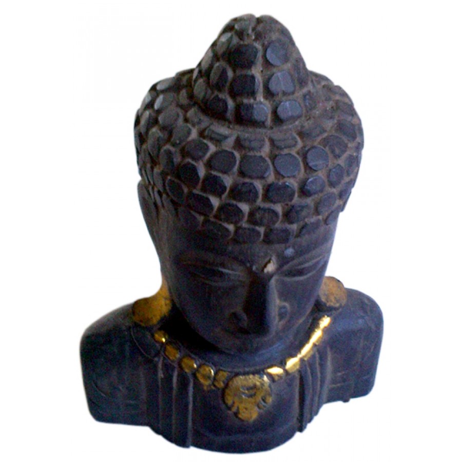 Antique Wood Buddha Head