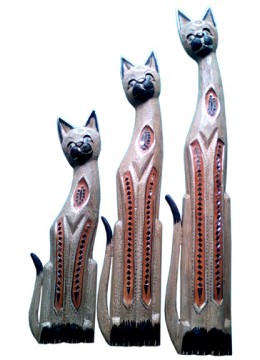 wholesale bali Antique Cat Glass Set Of 3, Home Decoration