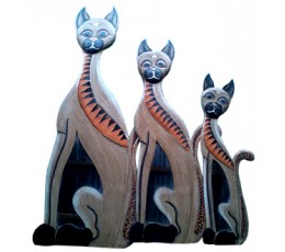 Image of Antique Cat Glass Set Of 3 Home Decoration Source: CV.Budivis in Bali, Indonesia