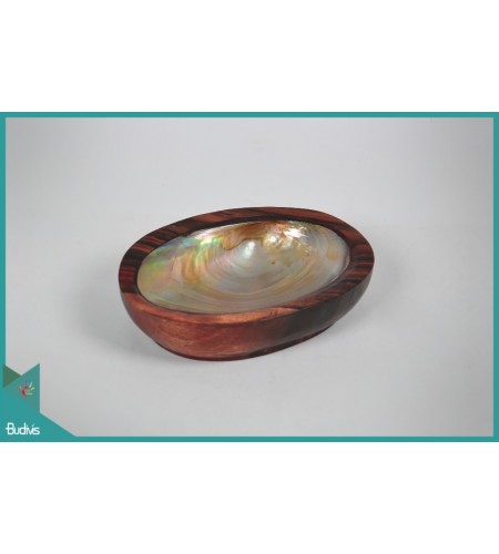 Indonesia Decorative Wooden Saucers Seashell Handmade