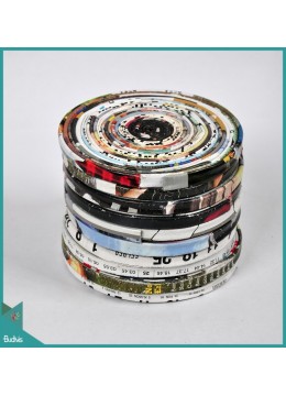 wholesale bali Top Selling Saucers Round Art Recycled Magazine Set Customized, Home Decoration