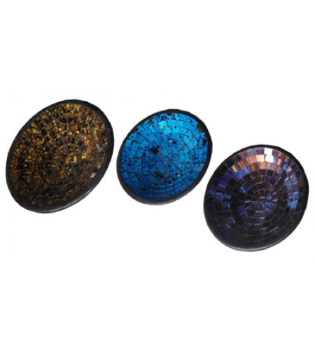 Mosaic set of 3 Round Ceramic