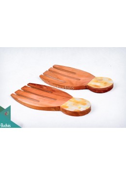 wholesale bali Wooden Spoon With Shell Decorative, Home Decoration