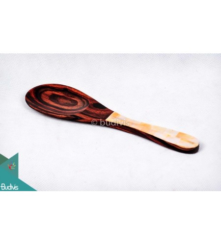 Wooden Rice Spoon With Shell Decorative