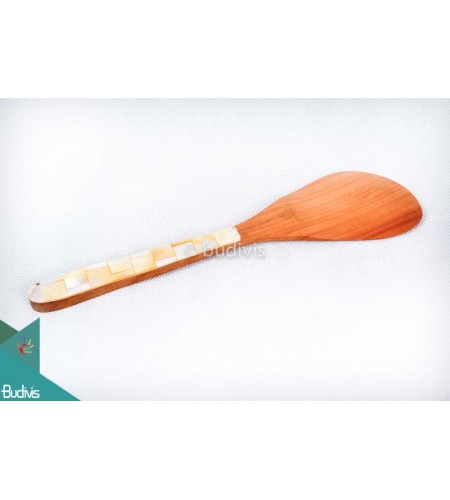 Wooden Rice Spoon With Shell Decorative