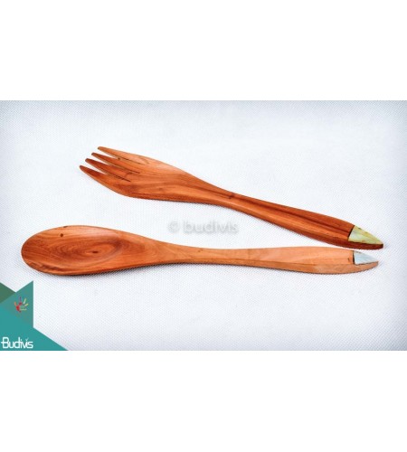 Wooden Spoon & Fork Rice Set 2 Pcs Medium