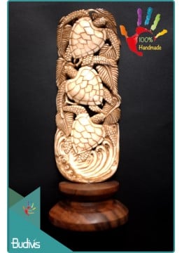 wholesale bali Manufactured Turtle Hand Carved Bone Scenery Ornament Top Selling, Home Decoration