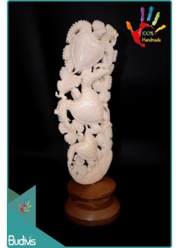 Image of 100 % In Handmade Hand Carved Bone Turtle Scenery Ornament Best Seller Home Decoration Source: CV.Budivis in Bali, Indonesia