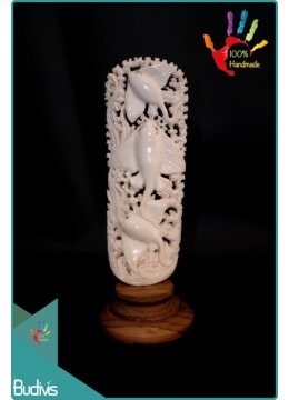 wholesale bali Manufactured Hand Carved Bone Singray Scenery Ornament Cheap, Home Decoration