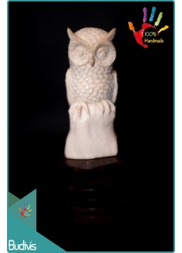 wholesale bali Bali Hand Carved Bone Owl Scenery Ornament Wholesale, Home Decoration