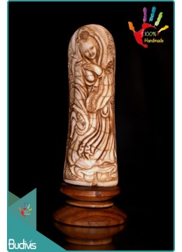 wholesale bali Bali Hand Carved Bone Goddess Scenery Ornament Top, Home Decoration