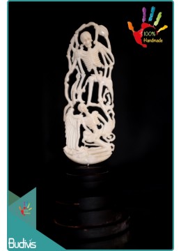 wholesale bali Top Selling Skeleton Hand Carved Bone Scenery Ornament Top Model, Home Decoration