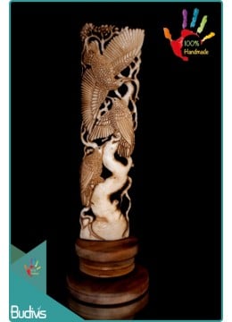 wholesale bali Manufactured Bird Hand Carved Bone Scenery Ornament Bali, Home Decoration