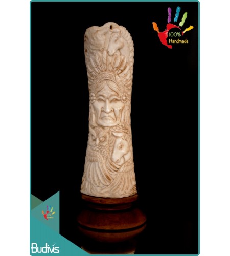 Wholesale Hand Carved Bone Indian Scenery Ornament Best Seller