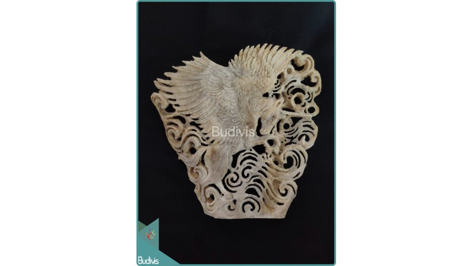 Flying Pegasus Scenery Bone Carving Ornament