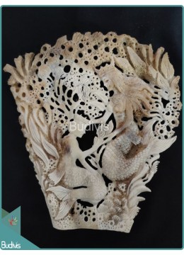 Image of Mermaid Queen And Her Princess Bone Carving Ornament Home Decoration Source: CV.Budivis in Bali, Indonesia
