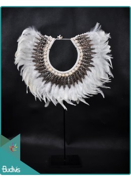 wholesale bali Top Sale Tribal Necklace Feather Shell Decorative On Stand Home Decor Interior, Home Decoration