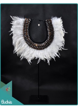wholesale bali Best Design Tribal Necklace Feather Shell Decorative On Stand Decor Interior, Home Decoration