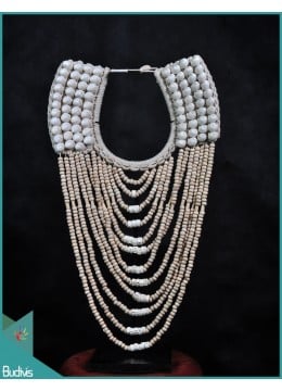 wholesale bali Tribal Necklace Shell Decorative On Stand Interior, Home Decoration