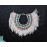 White Feather Primitive Shell Decoration Tribal Necklace Beadwork Standing Interior