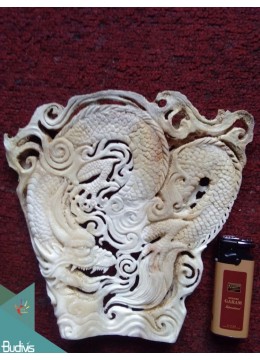 wholesale bali The Dragon Under Sea Scenery Bone Carved, Home Decoration