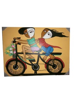 wholesale bali Couple in Bike Painting, Home Decoration