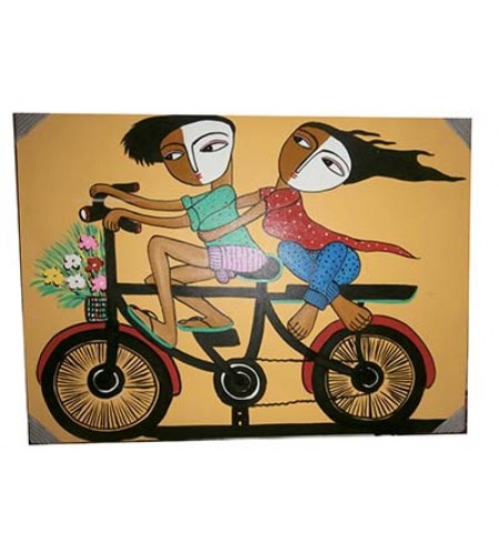 Couple in Bike Painting