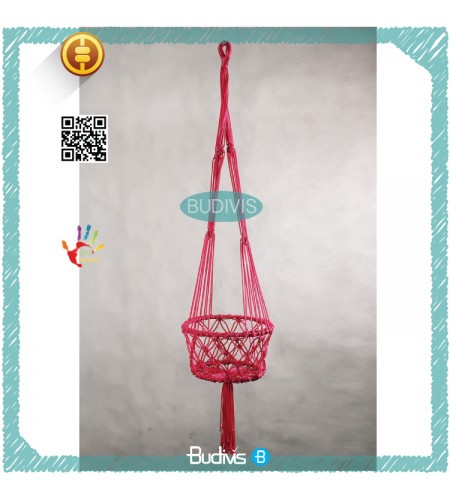 Red New Model Wholesale Plant Hanger Hanging Macrame Handmade, Macrame Plant Hanger, Planter Tree Macrame, Hanging Garden Planter