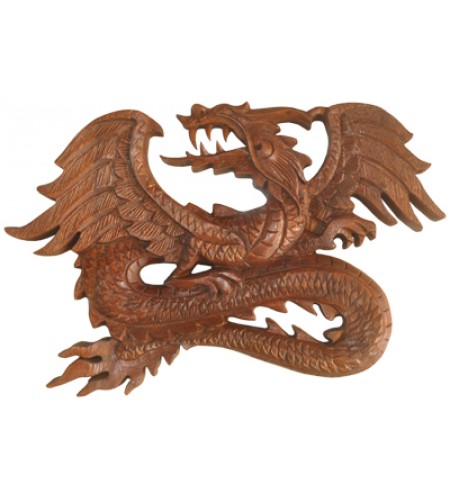 Relief Dragon Wood Carving