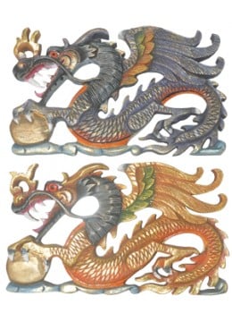 wholesale bali Relief Dragon Wood Carving, Home Decoration