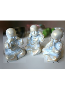 wholesale bali Factory Resin Monk Statue Set 3, Home Decoration