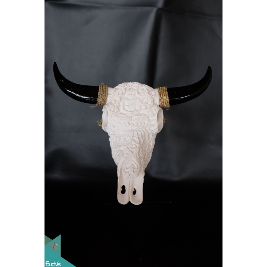 Artificial Resin Buffalo Skull Head Wall Decoration , Resin Figurine Custom Handhande, Statue Collectible Figurines Resin