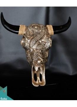 wholesale bali Artificial Resin Buffalo Skull Head Wall Decoration Gold  - Marta, Home Decoration