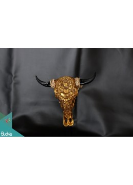 Image of Artificial Resin Buffalo Skull Head Wall Decoration Gold  - Marta Home Decoration Source: CV.Budivis in Bali, Indonesia