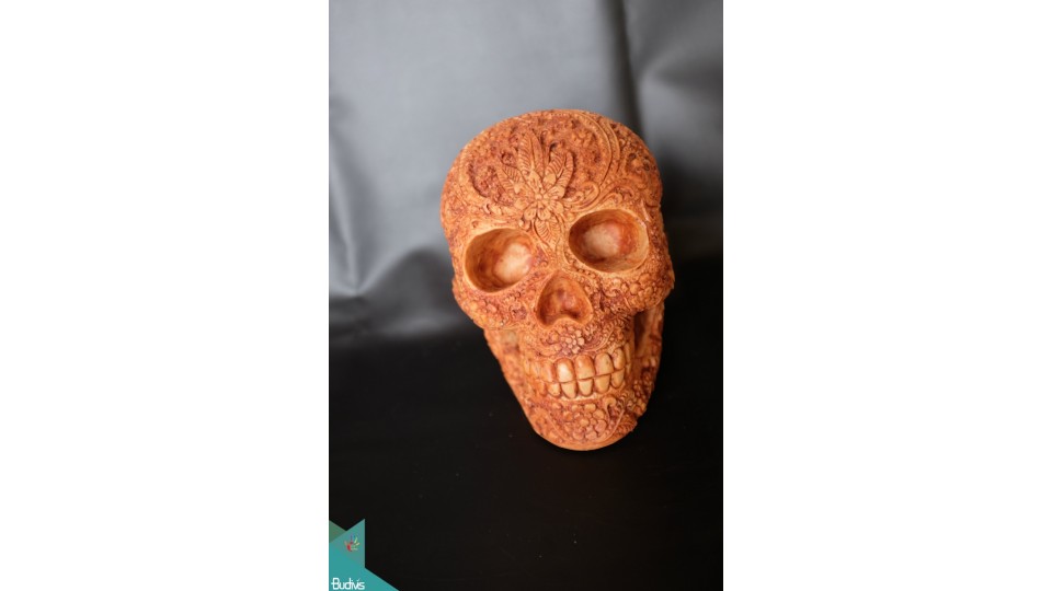 Artificial Resin Skull Head Hand Painted Wall Decoration, Resin Figurine Custom Handhande, Statue Collectible Figurines Resin