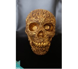 Image of Artificial Resin Skull Head Hand Painted Wall Decoration Gold - Marta Home Decoration Source: CV.Budivis in Bali, Indonesia