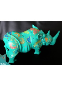 wholesale bali Artificial Resin Rhino Hand Painted Home Decor - Marta, Home Decoration