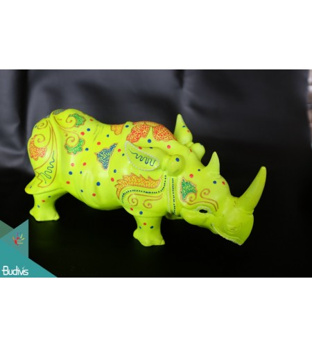 Artificial Resin Rhino Hand Painted Home Decor, Resin Figurine Custom Handhande, Statue Collectible Figurines Resin